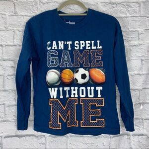 Urban pipeline essential longsleeve graphic print sports tee blue sz medium boy